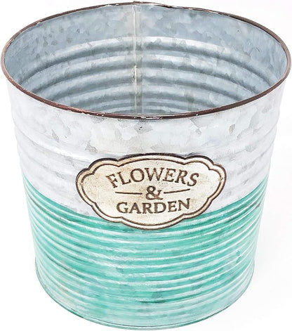 allgala Galvanized Planter Pot Indoor and Outdoor Decoration-9"-HD88300