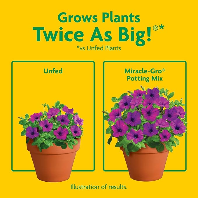 Miracle-Gro Potting Mix, For Container Plants, Flowers, Vegetables, Shrubs, Annuals, Perennials, Feeds up to 6 Months, 16 qt.