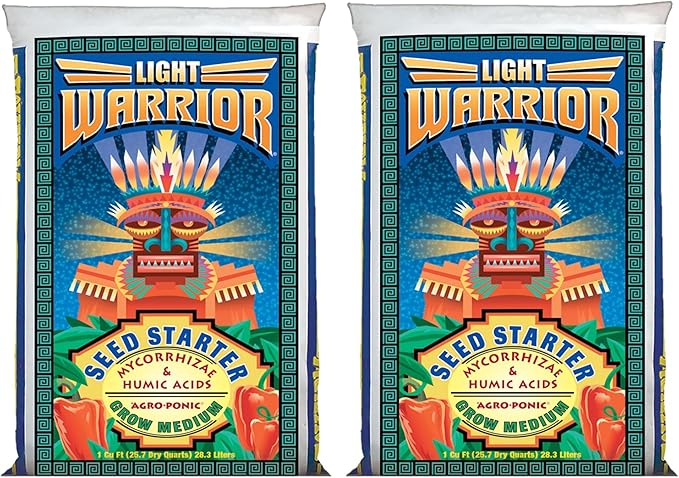 FoxFarm Light Warrior Seed Starter Growing Medium, 1cu ft (Pack of 2) - Beneficial for Seed Germination and Root Development, Indoor/Outdoor Cultivation - Ideal Nutrition for Plant Seedlings