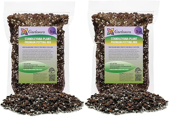GARDENERA Monstera Standleyana Planting Mix - Promotes Steady Growth and Healthy Leaves - 10 Quart (2 Bags of 5 Quart)