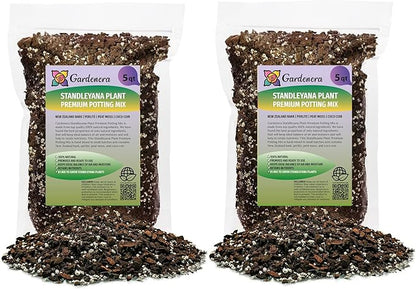 GARDENERA Monstera Standleyana Planting Mix - Promotes Steady Growth and Healthy Leaves - 10 Quart (2 Bags of 5 Quart)