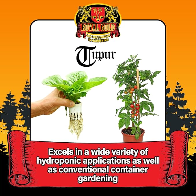 Royal Gold Tupur Mix Quick Draining Soilless Growing Medium, 1.76 Cubic Foot - for Constant Plant Feeding, and Healthy Root Growth, Use in Hydroponics or Container Gardening