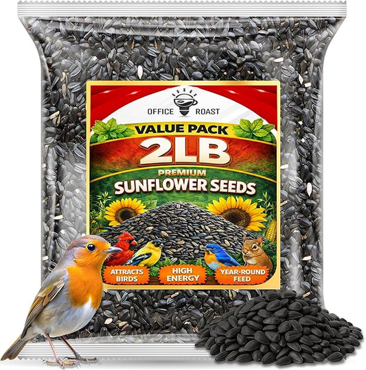 Premium Black Sunflower Seeds – | 2 LB Bulk Value Pack | Natural Wild Bird Seed for Backyard Feeders, High-Energy Food for Songbirds