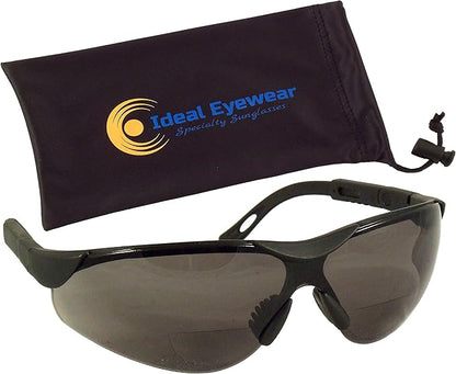 Bifocal Safety Glasses with Adjustable Temples - Bifocal Safety Sunglasses - ANSI Z87.1 - UV400