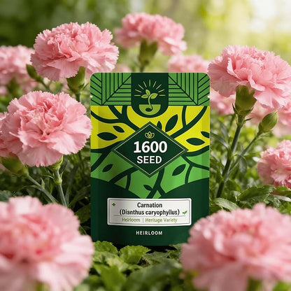 Carnation Seeds for Planting Outdoor Indoor, 1600 Dianthus Caryophyllus Seeds Annual Flowers, Fragrant Cut-Flower Mix