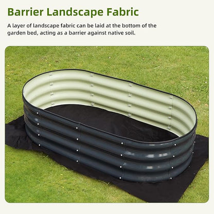 Galvanized Raised Garden Bed, 2 Pcs 4x2x1ft Oval Metal Planter Box Outdoor for Planting Vegetables Fruits Flowers, Grey
