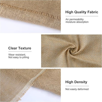 Burlap Fabric Roll, 62 Inch (W) X 16 Ft (L), Jute Outdoor Fabric by The Yard for Rose Bush Covers, Plant Garden Burlap Tree Trunk Wraps to Protect bark, Farmhouse Tree Decor for Crafts Gardening