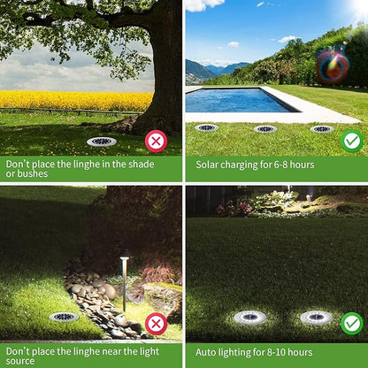 NFESOLAR 16 Pack Solar Lights Outdoor, 16 LEDs Multi-Color Solar Ground Lights Waterproof Landscape Light for Pathway Garden Walkway Driveway Yard Decorations