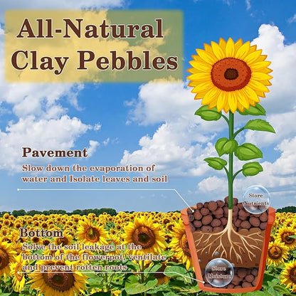 Legigo 2 LB Organic Leca Clay Pebbles for Plants, 4mm-16mm 100% Natural Leca Balls for Indoor Plants, Hydroton Clay Pebbles for Plants Hydroponic Aquaponics Growing Orchid Drainage Terrarium