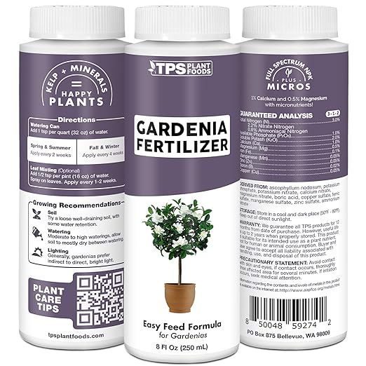 Gardenia Fertilizer for Gardenias, Camellia and Rhododendron Plants, Flowering Liquid Plant Food 8 oz (250mL)