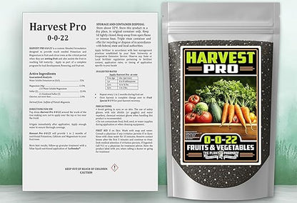 Fertilizer Commerical Grade | Harvest Pro 0-0-22 | 5 Ounces | Custom Professional Mix Blend | Potassium & Magnesium for Fruit, Citrus & Vegetable Plants | Support Bud Development, Flowering & Fruit