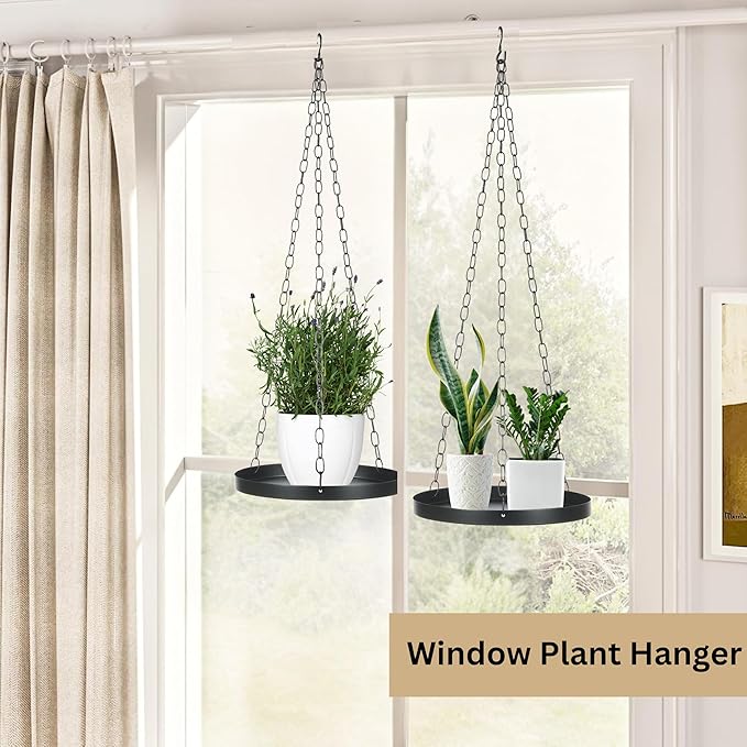 Shinehola 2 Pack Hanging Planters for Indoor Outdoor Plants 9", Plant Hanger Indoor | Metal Hanging Plant Holder, Hanging Planter Shelf, No Plant/Pot Included