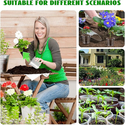 24 Pack 4/5/6" Planters for Indoor Plants,Clear Nursery Pots with Drainage, Nursery Pots for Planting,High Transparency Plastic Flower Pots with 24 Labels