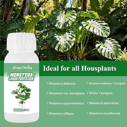 Monstera Plant Food 300ML (10oz) – Organic Microbial Probiotic Fertilizer for Monstera Deliciosa & Indoor Plants – Liquid Nutrient for Greener Leaves & Strong Roots