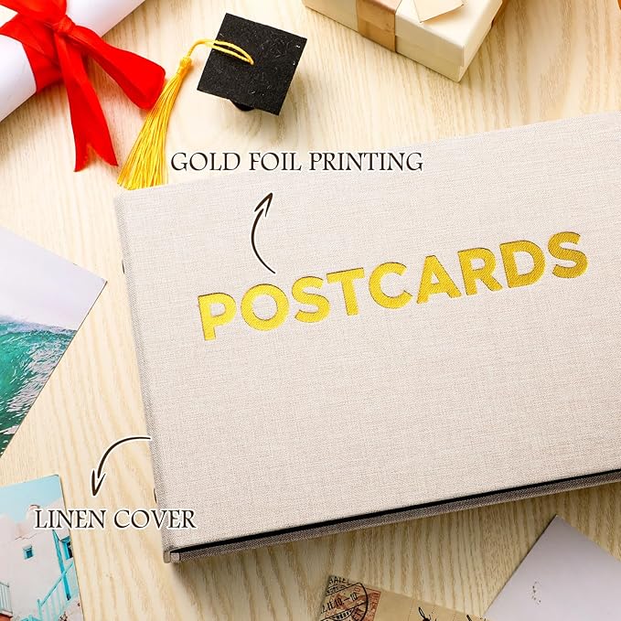 Spiareal Post Card Organizer Set Greeting Card Holder 6 x 8 Inches 100 Pages Stamping Binder Album Display Organization Storage for Memory Greetings Photo Gift