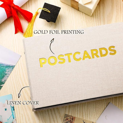 Spiareal Post Card Organizer Set Greeting Card Holder 6 x 8 Inches 100 Pages Stamping Binder Album Display Organization Storage for Memory Greetings Photo Gift