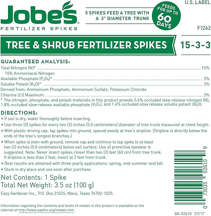 Easy Gardener Jobe's 02010 Tree & Shrub Fertilizer Spikes, 5 Bag (Fоur Расk)