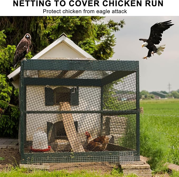 Bird Netting 50'x100' with 3/4" Mesh Hawk Net for Chicken Run,Poultry Netting Heavy Duty Nylon Aviary Net for Chicken Coop Roof Garden Nettings for Fruit Trees Plant