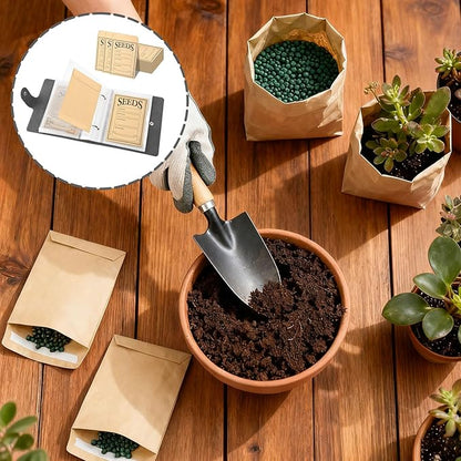 Seed Storage Organizer Binder, Leather Seed Packet Organizer with 50 Pack Seed Envelopes, Garden Seed Storage Holder Book, Plant Seed Saver, Flower Seed Keeper, Black, 3.1 x 4.7 Inch Seed Envelopes