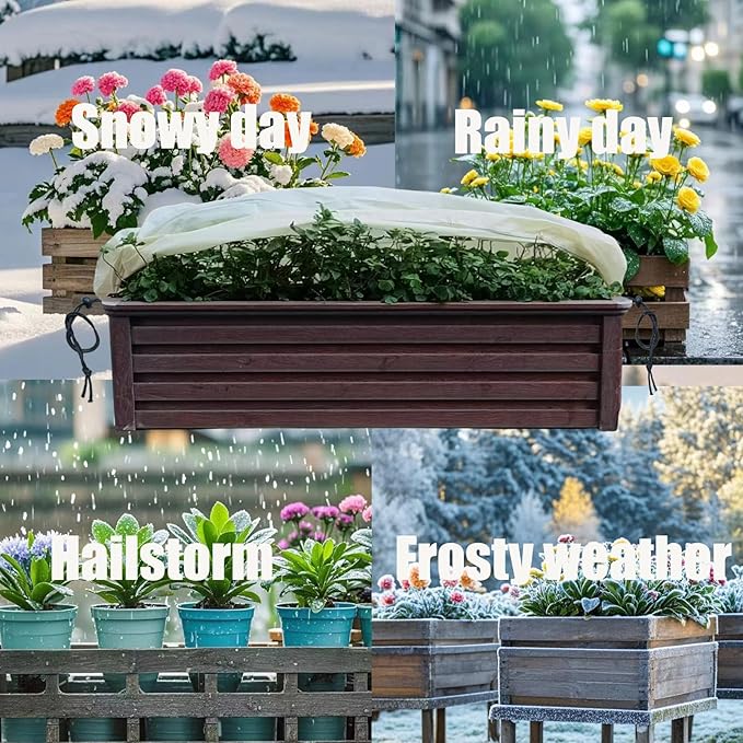 EJW Planter Cover, Plant Covers Freeze Protection,4 Pack68.8 17.7" 15.7" Planter Covers for Winter, Frost Cloths for Outdoor Plants, Raised Bed Covers for Winter.