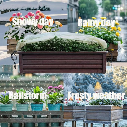 EJW Planter Cover, Plant Covers Freeze Protection,4 Pack68.8 17.7" 15.7" Planter Covers for Winter, Frost Cloths for Outdoor Plants, Raised Bed Covers for Winter.
