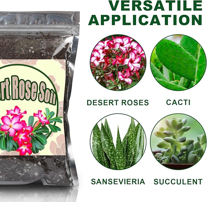Organic Desert Rose Potting Soil Mix for Healthy Growth 4qt - 100% Natural Potting Mix - Specially Formulated Nutrient-Rich Plant Soil for Desert Rose Plant