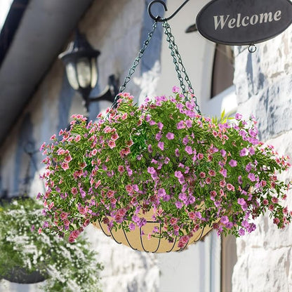 3PCS 12 Inch Round Hanging Basket Liners Fabric Hanging Plant Liners Non-Woven Planter Liners Beige Felt Liners Replacement Inserts for Hanging Baskets Outdoor Plants - Avoid Bird Nesting