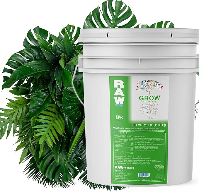 RAW All in One Grow 25lb - Complete Plant Nutrition for Thriving Growth - Indoor, Outdoor, Hydroponic Use