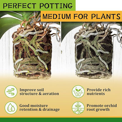 Legigo 6 Quarts Organic Orchid Potting Bark- All Natural Orchid Bark Potting Mix Pine Bark Wood Chips for Houseplant Mulch, Orchid Plants Root Development