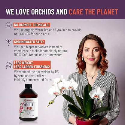 Liquid Orchid Fertilizer - Special Formula with Natural Organic Ingredients (7 oz)