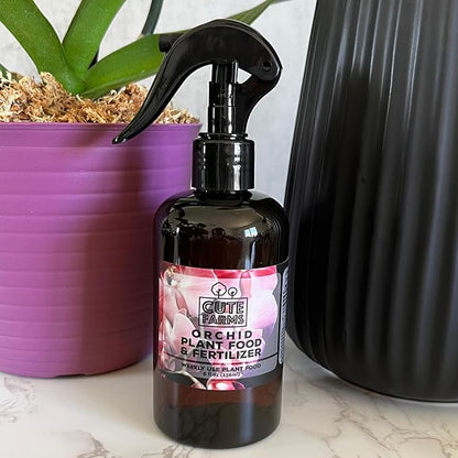 Cute Farms Orchid Plant Food Fertilizer Mist (8 oz. Spray Bottle + ONE Water Mister)