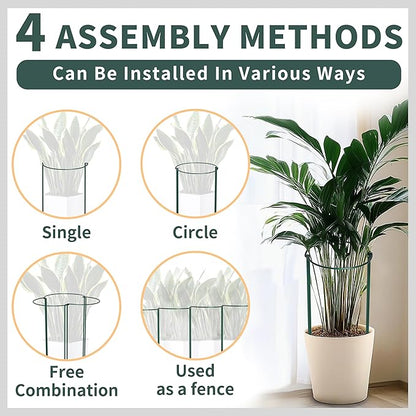 TCBWFY Plant Support Stakes for Large Heavy Plants,10PCS Peony Supports 14"x32" Heavy Duty 5mm Wire Peony Cages,Interlock Garden Supports Ring Border Support,Plant Support Cage for Rose Flowers