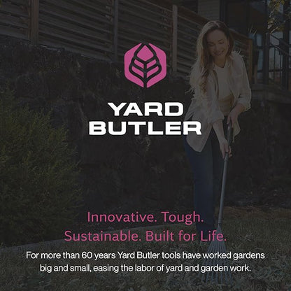 Yard Butler World’s Greatest Rake 8” Wide Shrub Rake, ILT-8 Garden Rake for Lawncare - Convenient Garden Cleaning Accessory - Lightweight Wooden Handle - Steel Tines - Easy to Maneuver