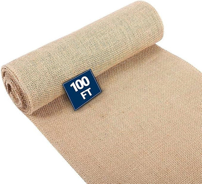 Natural Burlap Fabric Roll - Garden Plant Cover, Jute Material, 40" x100ft, for Rustic Decor, Gardening, Weed Barrier, Plant Wrapping (5 x 5 Weave)