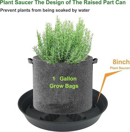 4 Pack Plant Saucer 8 inch, 10 12 14 17 inch, Plant Stand Plastic Plant Saucers for Indoors Outdoor, Heavy Duty Flower Planter Drip Trays for Pots, Pot Saucers for Plants, Grow Bags Saucers