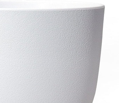 WOUSIWER Plant Pots 10/9/8 inch, Set of 3 Modern Decorative Plastic Planters with Drainage Holes and Saucers for House Plants Indoor Flowers Plants, White