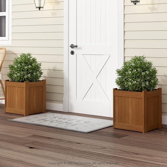Furinno 2-FG16450 Tioman Hardwood Flower Box, Two-Pack, Natural