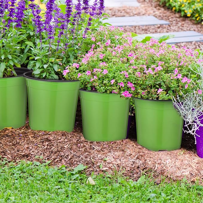 Havawish 150 Pcs 4 Inch Plastic Nursery Pots Seedling Starting Pots with Drainage Holes Thicken Flower Planters Seed Starting Indoor Outdoor for Seedling Cutting Transplanting(Green)