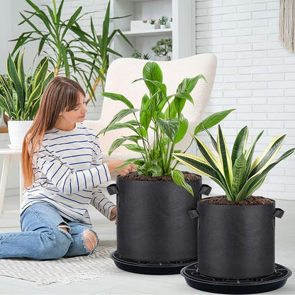 4 Pack 16.5'' Self-Watering Fabric Pot Base - Auto-Irrigation System Plant Saucer for 10 Gallon Fabric Pot, Auto Watering Plant Water Tray Self Watering System for Indoor Greenhouse Grow Tent Garden