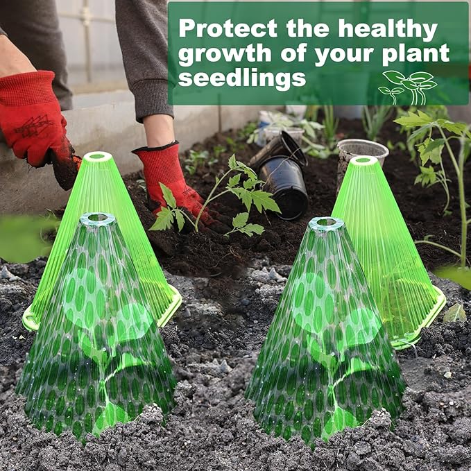 Fshow 40 Pack Garden Cloches for Plants, Reusable Bell Plant Cover, Plant Covers Protectors from Animals Snails/Birds/Chickens/Insect(Diameter:7.5" Height: 9")