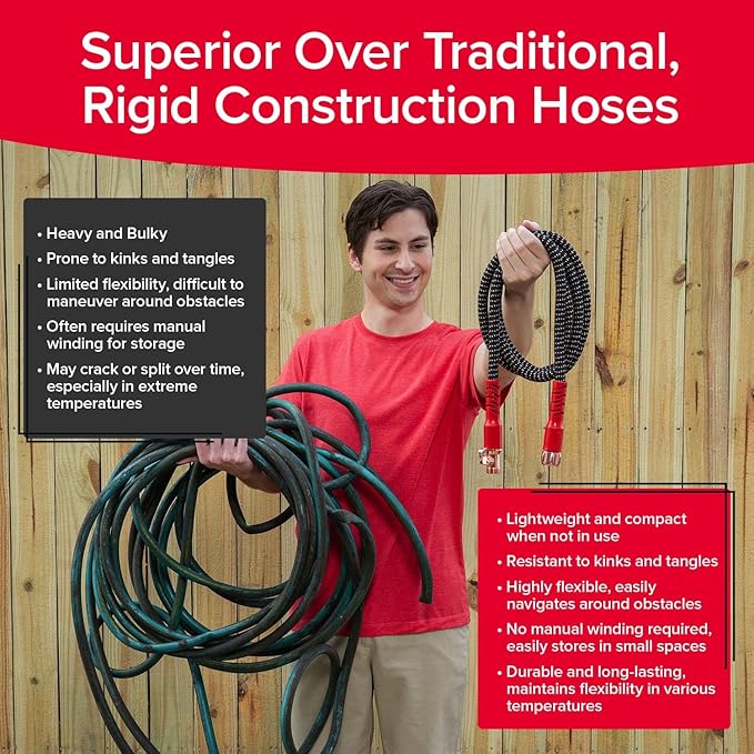 Pocket Hose Copper Head Expandable Garden Hose 50 ft with Pocket Pivot, No Tangles, AS SEEN ON TV, 360° Swivel, Tri-Tex Tubing, Force Field Jacket, Lead-Free, No-Kink, Anti-Burst w/APT