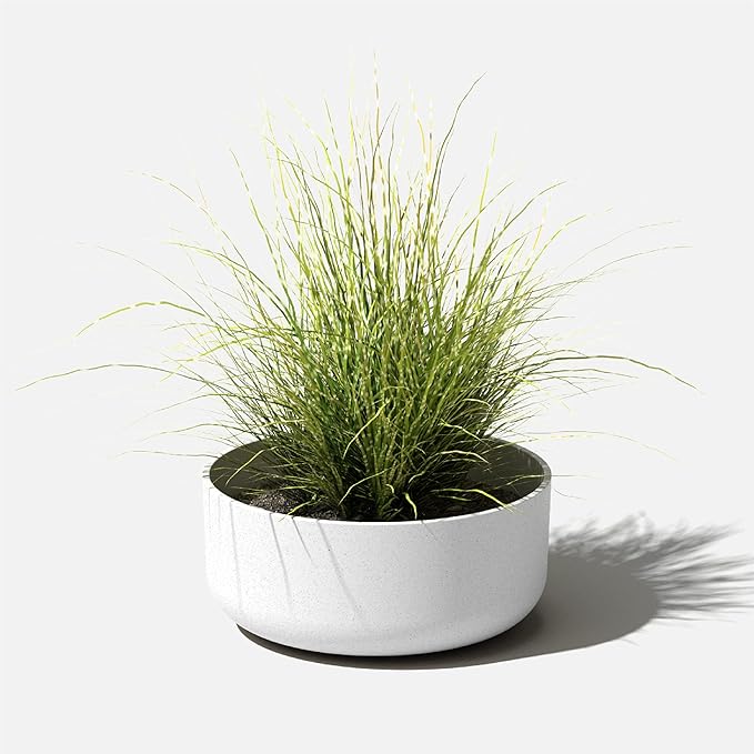 Veradek Mason Series Kona Bowl Planter - Round Planter for Indoor or Outdoor Tabletop/Balcony | Durable Plastic-Stone Composite Material | Modern Décor for Flowers, Succulents, Small Plants