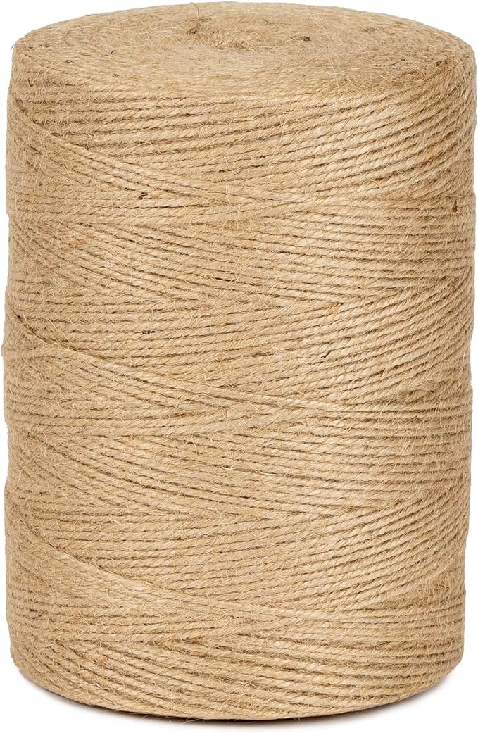 The cordeline Roll Jute Roll 1kg 5 x Natural Jute Rope Diameter 2 mm, ± 800 M, 13, 15, 5 cm