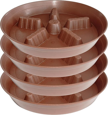 4 Pack Plant Saucer 12 inch, 8 10 14 17 inch, Plant Stand Plastic Plant Saucers for Indoors Outdoor, Heavy Duty Flower Saucers for Potted Plants, Pot Saucers for Plants, Grow Bags Saucers