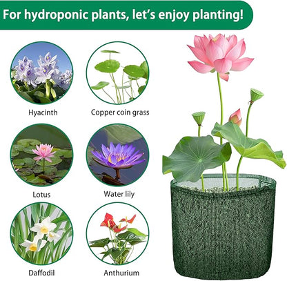 EBaokuup 4 Pcs Aquatic Pond Planting Bags, 7" Reusable Mesh Water Garden Pond Plant Pot, Breathable Green Square Lily Plant Pots for Pond Bog Plant Garden Terrestrial Plant