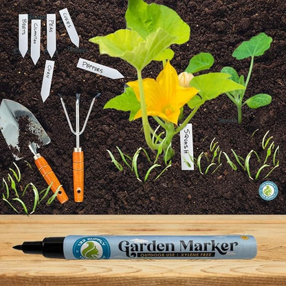 6 Pack Garden Marker Pen Permanent Markers Black (UV Fade Resistant Marker Pens for Plant Markers Garden Markers Waterproof Pen Black Markers Outdoor Marker for Garden Plant Label 0.8mm)