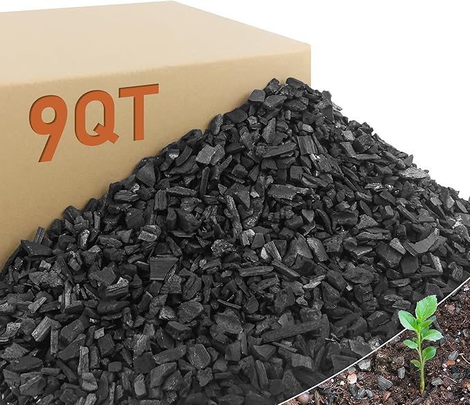9 Quarts Horticultural Charcoal for Indoor Plants-Hardwood Potting Soil Amendment for Orchids, Succulent, Cactus, Terrariums, and Gardening