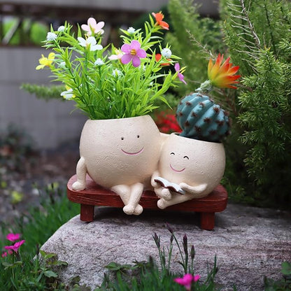 Face Pots for Plants, Cute Head Planter Flower Pots for Indoor Outdoor Plants, Modern Lady Head Vase Girl Face Planter, Unique Plant Pots, Macetas