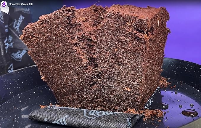 FloraFlex 1 GAL QUICKFILL O2 Coco Coir Brick for Plants - 60% WHC - 20 count mesh wrapper - 94L / 25 gal expanded