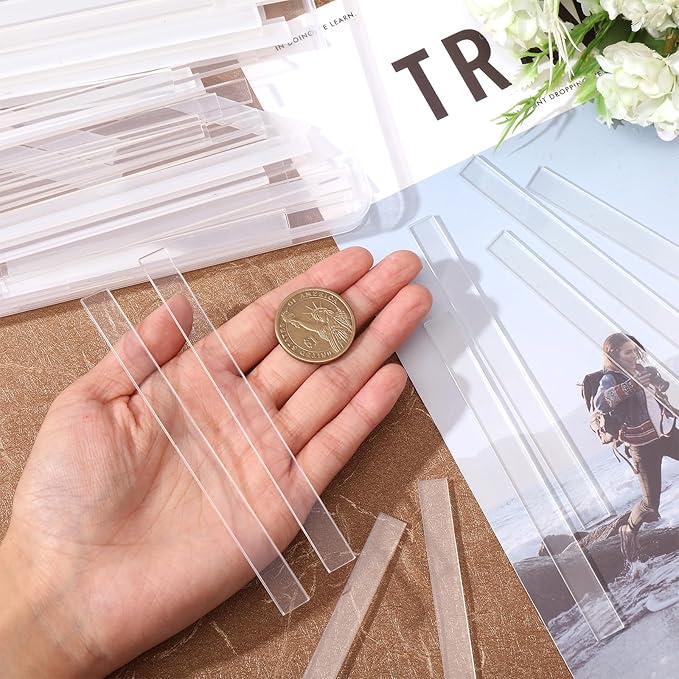 CHGCRAFT 60 Pcs Clear Blank Ground Identifier Tag Double Sided Laminating Plant Identifier Marker Garden Identification Label Ground Identifier Tag Acrylic Plant Marker